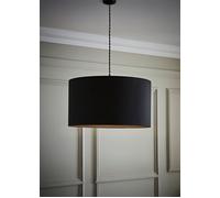 Reni Black Fabric Easy Fit Drum Ceiling Lamp Shade ValueLights Black Large