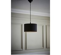 Reni Black Fabric Easy Fit Drum Ceiling Lamp Shade ValueLights Black Small