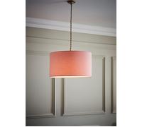 Reni Blush Pink Fabric Easy Fit Drum Ceiling Lamp Shade ValueLights Dusty Pink Large
