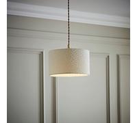 Reni Cream Boucle Easy Fit Drum Ceiling Lamp Shade ValueLights Cream Large