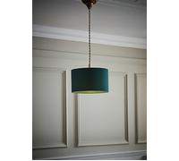 Reni Forest Green Fabric Easy Fit Drum Ceiling Lamp Shade ValueLights Bottle Green Large