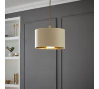 Reni Natural with Metallic Gold Inner Easy Fit Ceiling Lamp Shade ValueLights Natural Small