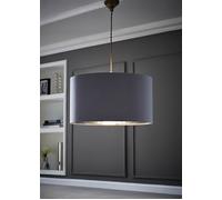 Reni Pale Grey with Metallic Chrome Inner Easy Fit Ceiling Lamp Shade ValueLights Pale Grey Large
