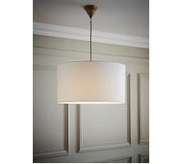 Reni White Fabric Easy Fit Drum Ceiling Lamp Shade ValueLights White Large