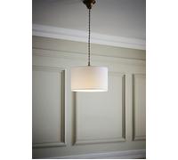 Reni White Fabric Easy Fit Drum Ceiling Lamp Shade ValueLights White Medium