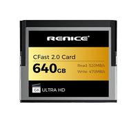 Renice 640GB CFast 2.0 Card,Read 520MB/s - Write 470 MB/s Speed,for 6K RAW-Photo and Video
