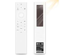 Renifan Relacemet Remote Cotrol for Samug, BN59-01385A Uiveral Solar Voice Remote Cotrol for Samug Smart TV with 4 Shortcut Butto, Comatile with The Frame Neo QLED, Crytal UHD TV Serie（White）