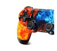 Renifan Wireless Controller for PS-4, Controller Wireless for PS-4/Pro/Slim/PC, Bluetooth Gamepad Joystick Touch Panel 3.5mm Audio Jack Six-Axis(Ice & Fire)