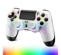 Renifan Wireless Controller for PS-4, Crack Design with RGB Light, 1000mAh Battery, Gamepad Joystick with Dual Vibration/6-Axis Gyro Sensor/Touch Panel, Controller for PS-4/Pro/Slim/PC
