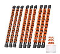 Reniteco Socket Organizer Drive ABS Tools - Orange Socket Holder, Premium Quality 9 Pieces Socket Holders Kit 1/4-Inch x 48 Clips, 3/8-Inch x 45 Clips, 1/2-Inch x 36 Clips（9PC,Orange)