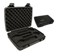 RENITOR Flat Watch Travel Case Storage Box | ABS Ultimate Protection Waterproof Shockproof | Fits all Wristwatches & Smart watches up to 46mm | Cleaning Cloth Included | Black (4 Watches)