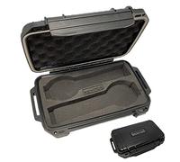 RENITOR Flat Watch Travel Case Storage Box | ABS Ultimate Protection Waterproof Shockproof | Fits all Wristwatches & Smart watches up to 46mm | Cleaning Cloth Included | Black (2 Watches)
