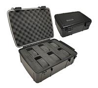 RENITOR Watch Travel Case Storage Box for watch | ABS Ultimate Protection Waterproof Shockproof | Fits all Wristwatches & Smart watches | Cleaning Cloth Included (6, Black)
