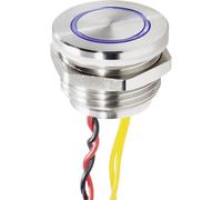 Renkforce Bell Button Stainless Steel Blue LED Ring 24V Dustproof RF-4707818