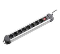 Renkforce Power Strip 8x Black/Silver Red Switch Wall-Mount 815A-CMB