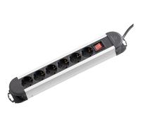 Renkforce Power Strip with 6 Socket Pots Red Switch Wall Mount