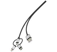 Renkforce RF-3334578 USB cable Dark grey sleeve USB-A/C/Micro-B/Li...