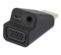 Renkforce RF-4149768 HDMI/VGA Adapter [1x HDMI Male to 1x VGA Female, Jack Socket 3.5 mm] Black