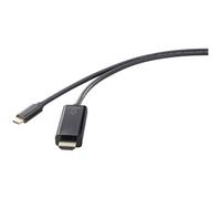Renkforce RF-4538166 USB-C/DisplayPort Adapter Cable Black 1.80 m