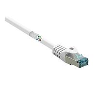 Renkforce RF-5047448 RJ45 Network Cable, Patch Cable CAT 6a S/FTP 15.00 m White with Latch Protection, Flame Retardant, Pack of 1
