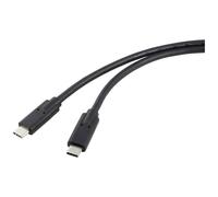 Renkforce RF-5241746 USB4 USB-C cable black double shielding 1m