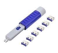 Renkforce USB Port Schloss RF-4714586 6er Set Silver, Blue incl. 1 Schlüssel RF-4714586