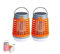 RENKTE BuzzBug Mosquito Zapper - Buzz Bug Mosquito Killer, ElectriZap Gets Rid Of Mosquitoes Buzz Blast Pro for Inside Outside Patio Camping, Solar Rechargeable Portable,Orange-2pcs