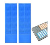 RENLXFI 2 Pack Time Card Holder with Numbered, Wall Mount Job Tickets Display Rack for Classrooms Offices Retail Store, Vertical 85mm Slot Width(2 pack Blue,50 Slots)