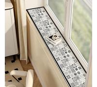 RENLXFI Absorbent Window Sill Mat, Universal All Seasons Waterproof Matt for Bedroom Balcony Bay Window Tatami Cushion, Non Slip Bottom(110x25cm/43.3x9.8in)