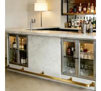 RENLXFI Basement Bar Counter Foot Rest, 15 14 12 10 9 8 7 6 5 4 3 2 Feet Undercounter Mount Hardware and Tubing Kit for Home Commercial, Wear-Resistant(Gold,310cm/10.2ft)