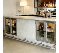 RENLXFI Basement Bar Counter Foot Rest, 15 14 12 10 9 8 7 6 5 4 3 2 Feet Undercounter Mount Hardware and Tubing Kit for Home Commercial, Wear-Resistant(Silver,450cm/14.8ft)