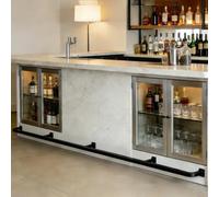 RENLXFI Basement Bar Counter Foot Rest, 15 14 12 10 9 8 7 6 5 4 3 2 Feet Undercounter Mount Hardware and Tubing Kit for Home Commercial, Wear-Resistant(Black,370cm/12.1ft)