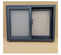 RENLXFI Basement Window 24" Wide, Horizontal Sliding Windows Ventilation for Garage Rooftop Bathroom, Small Window Replacement Skylight with Lock/Screen/Clear Glass(Black,WxH 24x26in(61x66cm))