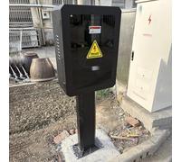 RENLXFI Black Ev Charger Pole Pillar Key Lock Box, Commercial Household New Energy Vehicle Car Charging Protection Box Post, Outdoor Rainproof, Snowproof, Theftproof