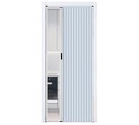 RENLXFI Concertina Door 195 CM Long Accordion Folding Internal Door, Honeycomb Temporary Multifold Cardboard Door w/White Aluminum Frame for Bedrooms Bathrom Kitchen Partition(White,WxH 80cmx195cm)