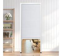 RENLXFI Concertina Door 210cm High Honeycomb Accordion Doors, Vertical Pull Down Folding Door Blackout Bifold Basement Doors, No Drill Kitchen Bedroom Doorway Divider Gate(White,WxH 95cmx210cm)