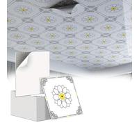RENLXFI Decorative Ceiling Tiles Peel and Stick with Flower Pattern