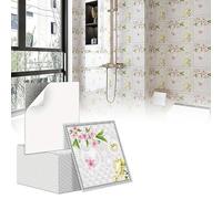 RENLXFI Decorative Ceiling Tiles Peel and Stick with Flower Pattern