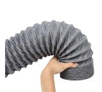 RENLXFI Flexible Dryer Vent Duct 10m, Air Duct Exhaust Ducting/Dust Collection Tube/Vacuum Pipe - Spring Steel Wire Reinforced For Range Hood/HVAC Ventilation Fan, Gray(Dia 152mm)