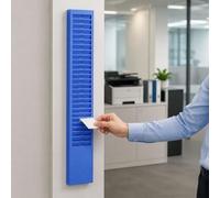 RENLXFI Hanging Time Card Rack Vertical, Bule Offices Data Card Holder for Record Attendance Time/ Payroll Employee Assignment, Reusable Organizer(25 Slots)