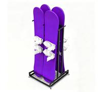 RENLXFI Large Freestanding Snowboard Rack, Iron Movable Ski Board Storage Racks for 2 3 4 5 Pair Skis Display, Basement/Garage/Ski Resort Organizer(W 62cm(24 2/5in))