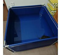 RENLXFI Raised Fish Pond, Backyard Hard Plastic Pool for Aquaculture And Home Bathing Tub Water Storage Tank, Folding Galvanized Swimming Pools for Adults(106Gal/400L)