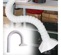 RENLXFI White Fume Extraction Arm, 8 6 4 2 Inch Universal Duct Hose Fume Extractor for Beauty Salon/Shops/Laboratory, Articulated Tubing with Nozzle(Od 75mm(3in),L 1.5m/4.9 ft)