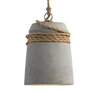 RENMIAO Cement Hanging Light Industrial Concrete Bell Shade Pendant Ceiling Light With Hemp Rope Barn Lighting For Bar Cafe Bedroom Grey Finish