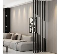 Renmlion 100-300cm Tall Wall Partition Column Room Divider Floor to Ceiling Meta Slats，Black Privacy Screens Room Separation Deviders Post for Home Office Hotel(8pcs,145cm/57in)