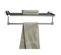 Bath Towel Rack - Stainless Steel Towel Rail Bathroom Shelf Wall Mounted Towel Holder - 40cm 50cm 60cm 70cm 80cm Renmlion Polished Finish Towel Storage Shelf，Silver(50cm)