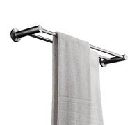 Renmlion Double Towel Rails Stainless Steel Towel Bar 70cm 80cm 90cm 100cm Wall Mounted Towel Rod Bathroom Towel Rack Brushed Silver Finish Towel Shelf(100CM)