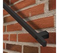 Renmlion Outdoor Grab Rail｜Black Wrought Iron Banister Hand Rail Stair Railing - Complete Kit Non-Slip Staircase Handrail Safety Grab Bar Wall Mount Support Rod(2ft/60cm)