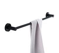 Renmlion Single Towel Bar Rail，Wall Mounted Towel Rack Holder 70cm 80cm 90cm 100cm Stainless Steel Towel Hanger Black Towel Rod for Bathroom Kitchen Screws Mounting(90cm)