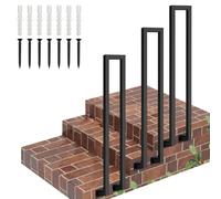 Renmlion U-Shaped Stair Handrail｜Indoor Outdoor Stair Railing for Steps Side Mounted Balustrade Guardrail｜Deck Front Porch Hand Rails Kit for Concrete, Brick or Wooden Steps(50cm/20in)